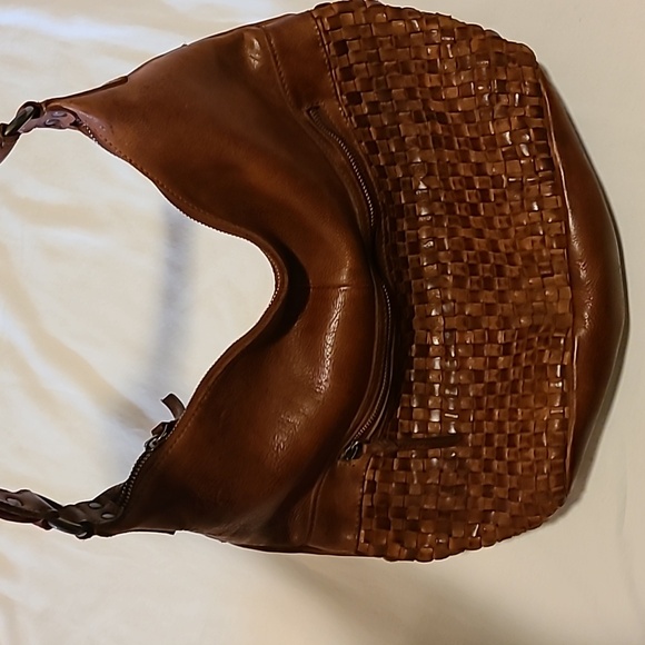 Vilenca Holland Brown Leather Woven Shoulder Bag Boho Bohemian Purse Soft - Picture 11 of 16